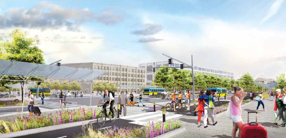 Columbia Street intersection vision. (Waterfront Seattle)