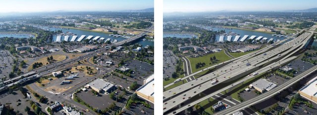 The physical effect of increased capacity on Hayden Island alone. (Portland Afoot)