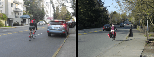 Bicyclists and vehicles should not share the same space.