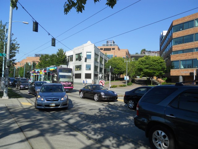 When sharing lanes with cars, though, streetcars can still be delayed by traffic.