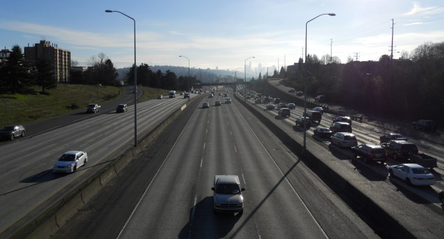 I-5, looking south from NE 50th Street.