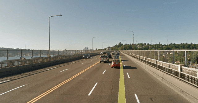 A view of the bridge's roadway and sidewalks. (Google Earth)