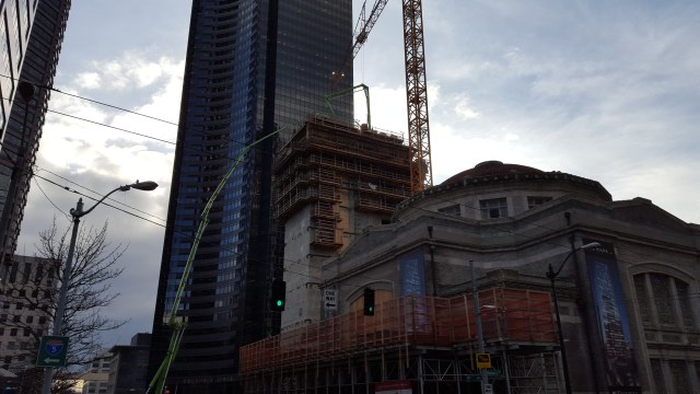 New, newer, and newest. Preservation is good in many cases, but it shouldn't unduly prevent the growth of cities. (Photo by the author)