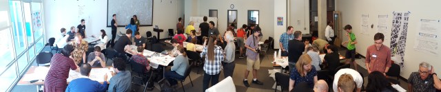 The Lid I-5 charrette room and participants. (Photo by the author)