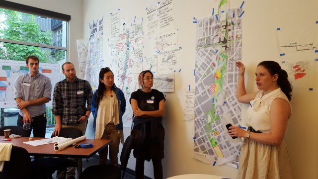 One of the charrette teams presents their work. (Photo by the author)