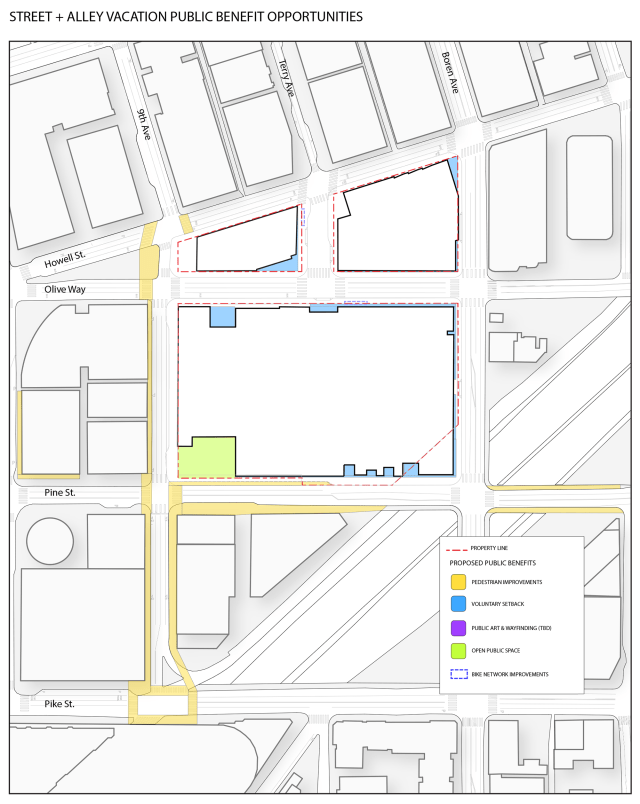 Proposed on-site and off-site public benefits from the WSCC Addition. (LMN Architects, Washington State Convention Center)